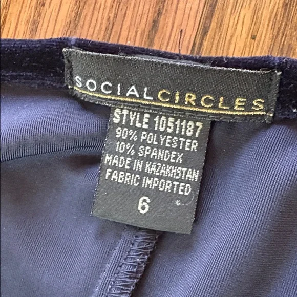 Vintage navy blue velvet sleeveless maxi dress with jacket size 6 - Picture 10 of 12